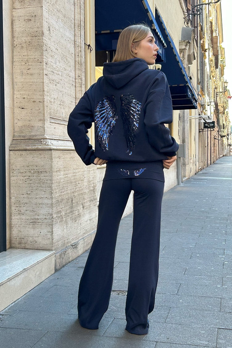 Subdued Cuffed Pants With Wings