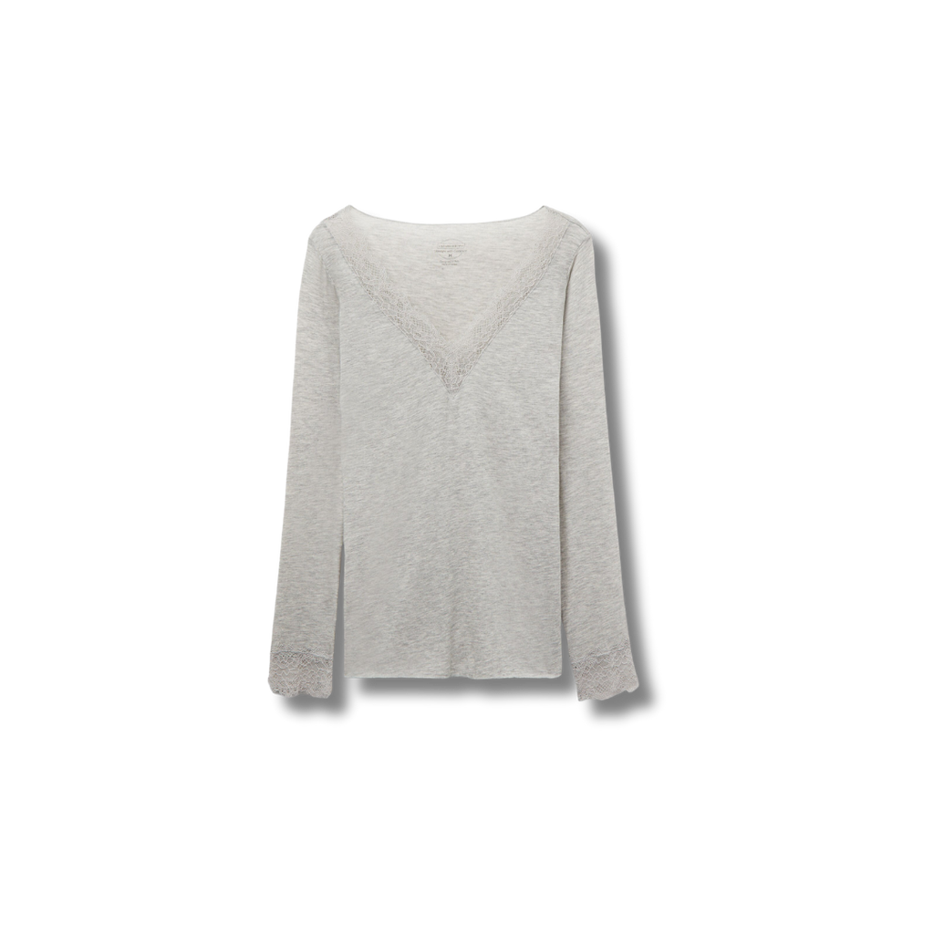 Ultralight Cashmere Lace Long Sleeve Shirt