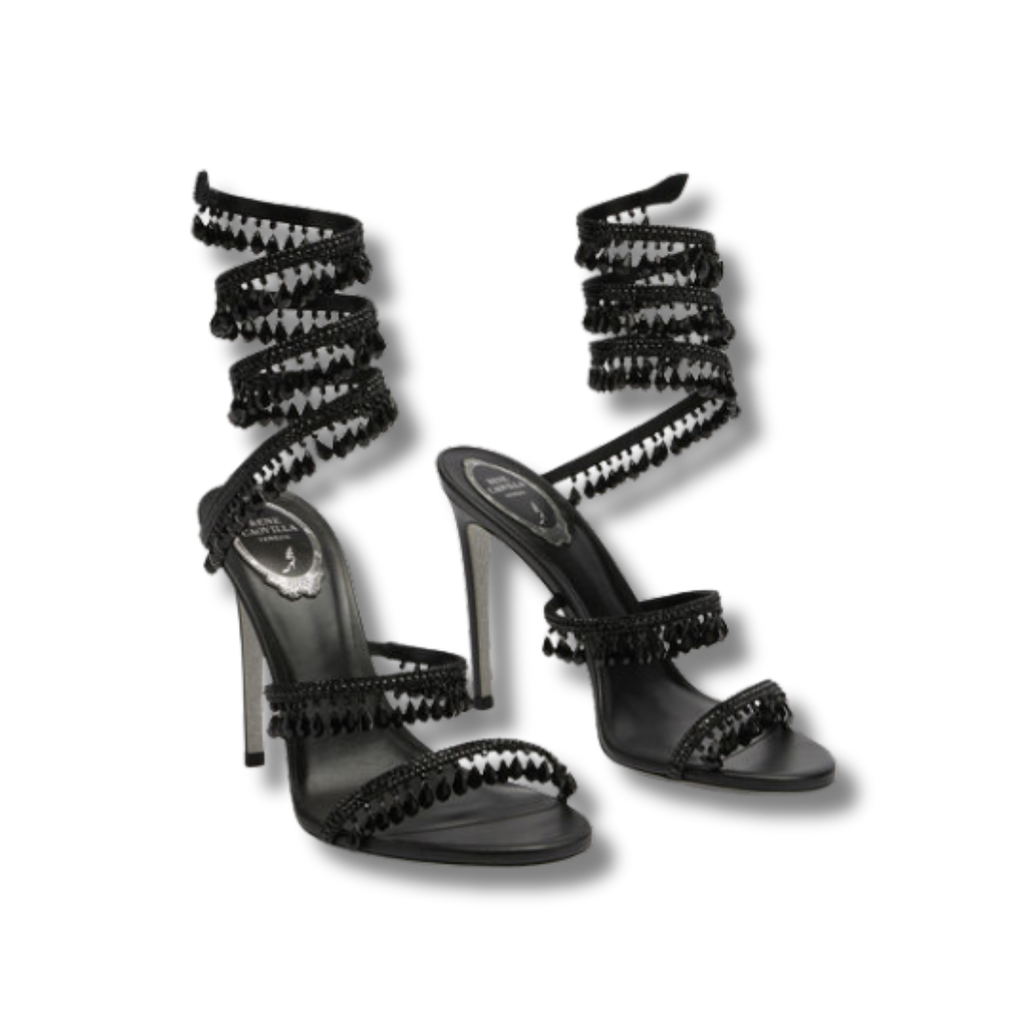 Rene Caovilla CHANDELIER CRYSTAL BEIGE SANDAL 105