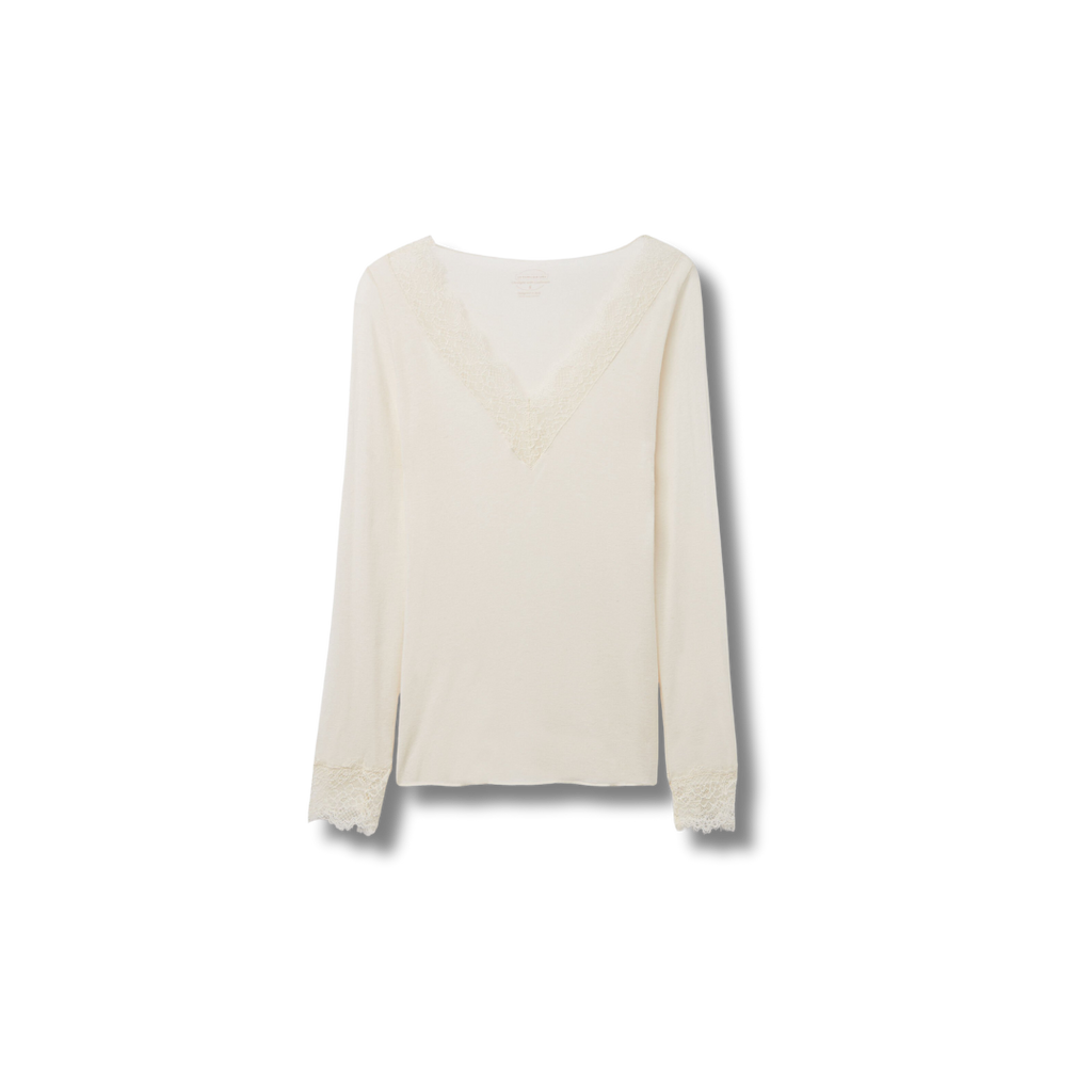 Ultralight Cashmere Lace Long Sleeve Shirt