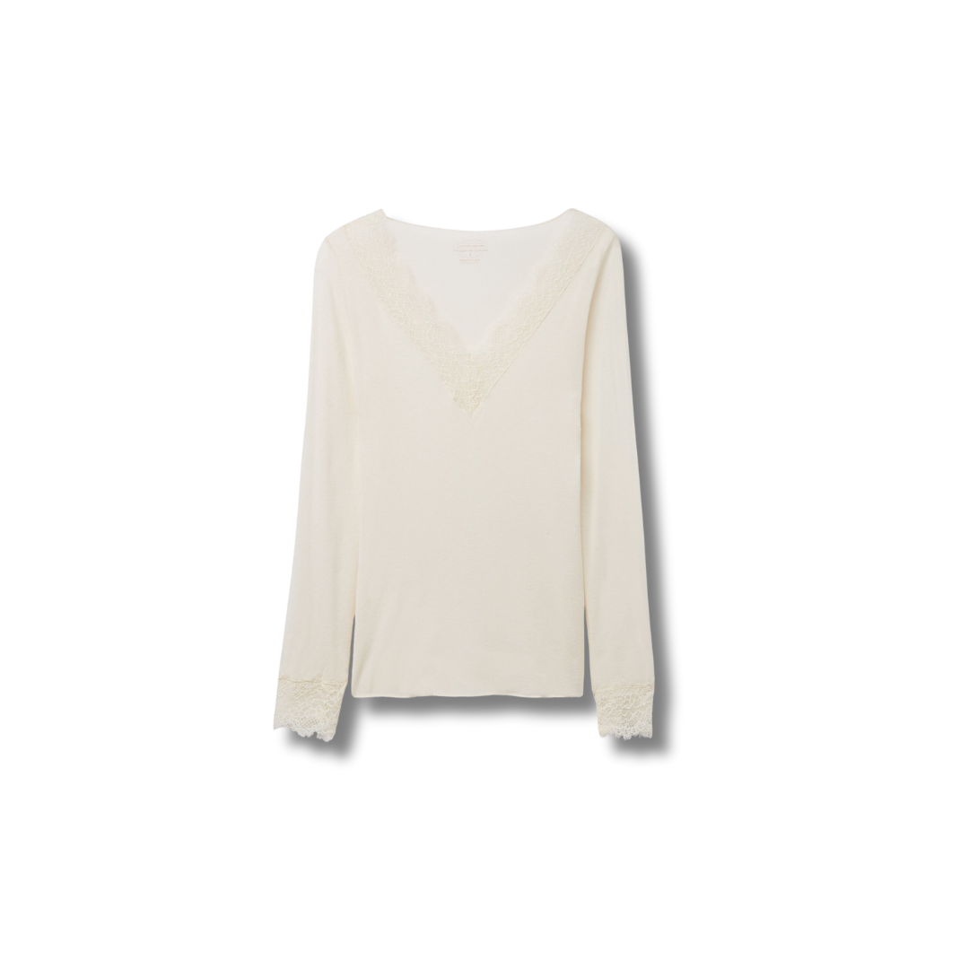 Ultralight Cashmere Lace Long Sleeve Shirt