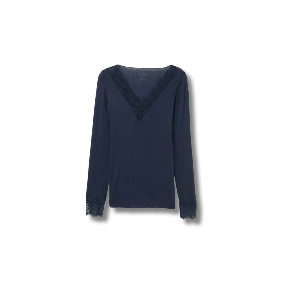 Ultralight Cashmere Lace Long Sleeve Shirt