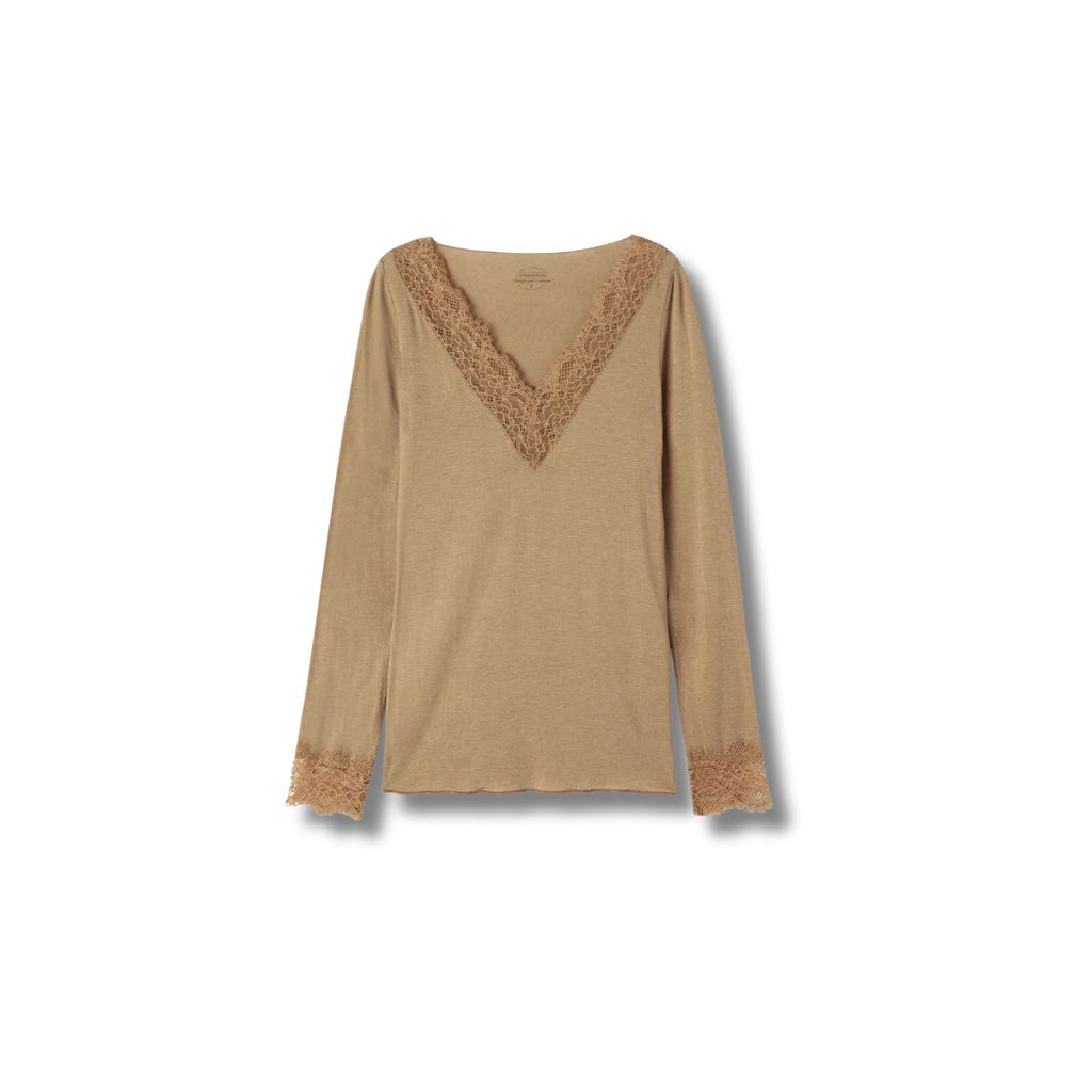 Ultralight Cashmere Lace Long Sleeve Shirt