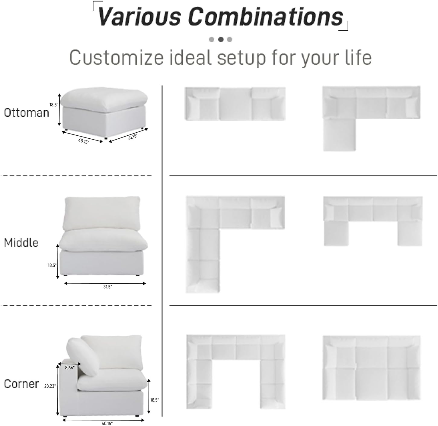 160.6'' Cloud Modular Sectional Sofa