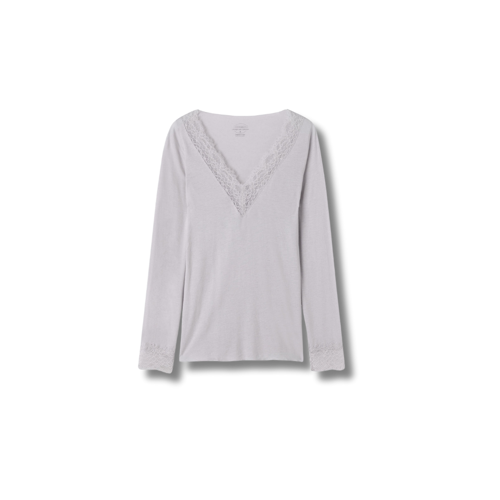 Ultralight Cashmere Lace Long Sleeve Shirt