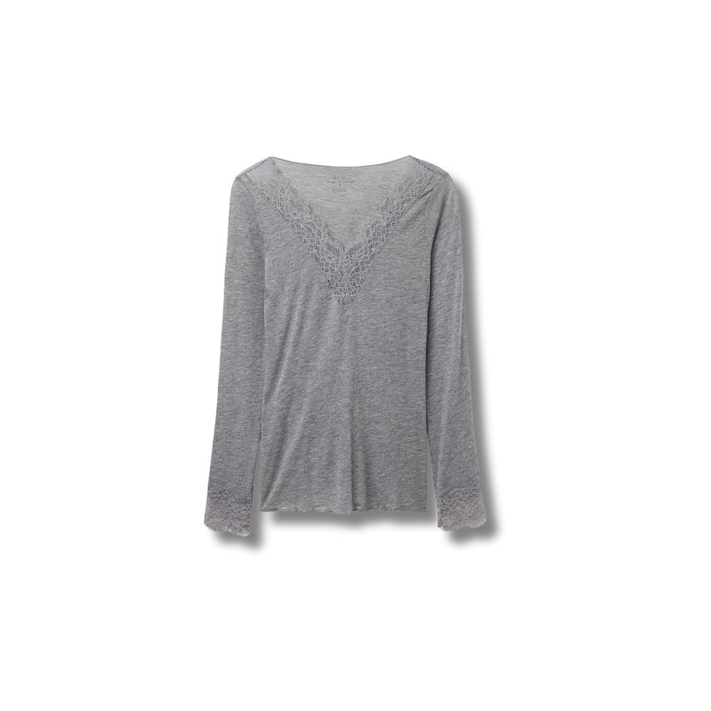 Ultralight Cashmere Lace Long Sleeve Shirt