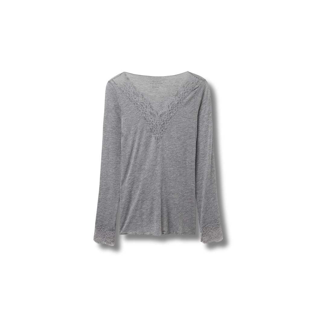 Ultralight Cashmere Lace Long Sleeve Shirt