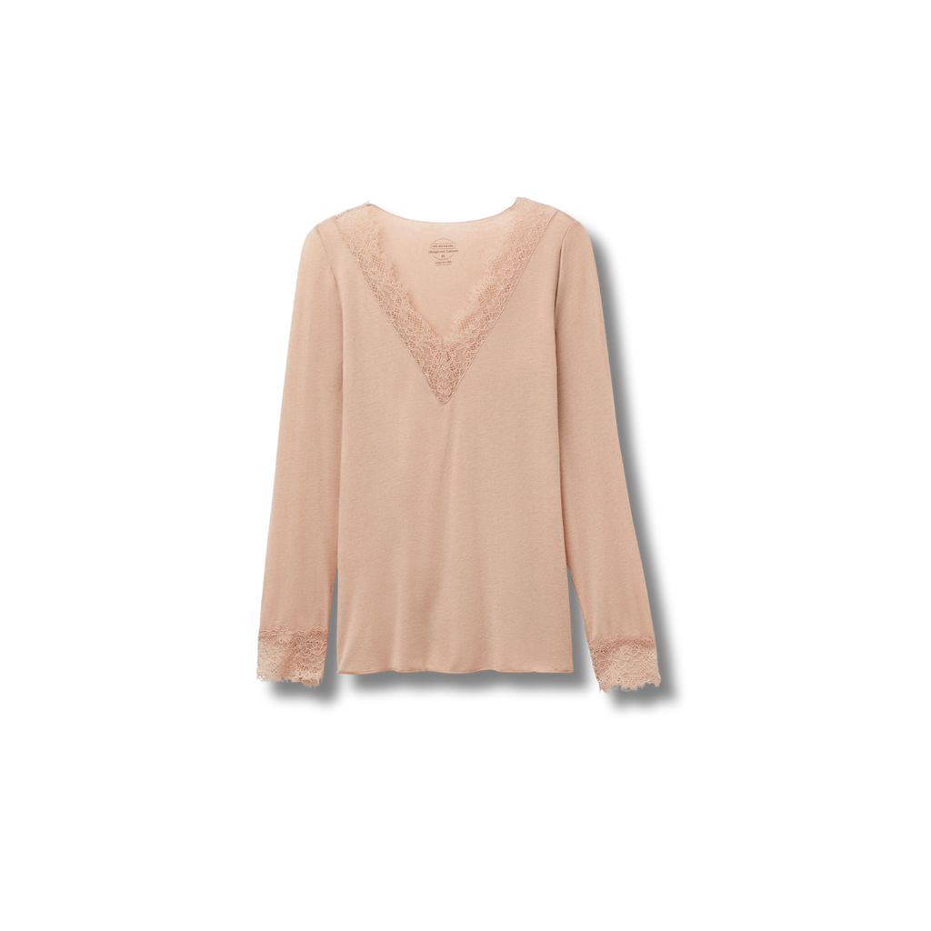 Ultralight Cashmere Lace Long Sleeve Shirt