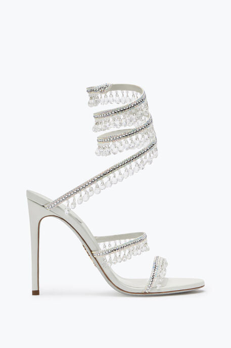 Rene Caovilla CHANDELIER CRYSTAL BEIGE SANDAL 105