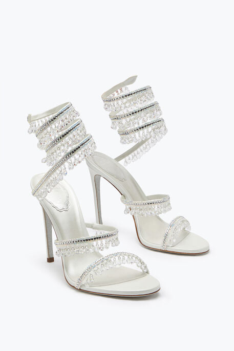 Rene Caovilla CHANDELIER CRYSTAL BEIGE SANDAL 105