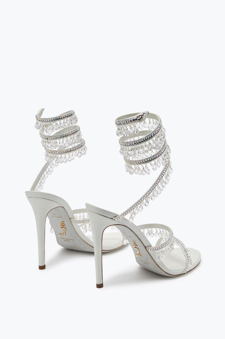 Rene Caovilla CHANDELIER CRYSTAL BEIGE SANDAL 105