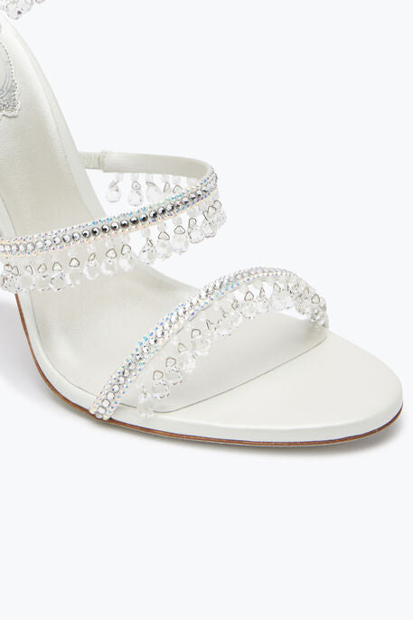 Rene Caovilla CHANDELIER CRYSTAL BEIGE SANDAL 105