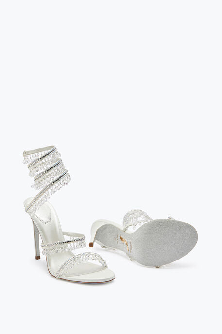 Rene Caovilla CHANDELIER CRYSTAL BEIGE SANDAL 105