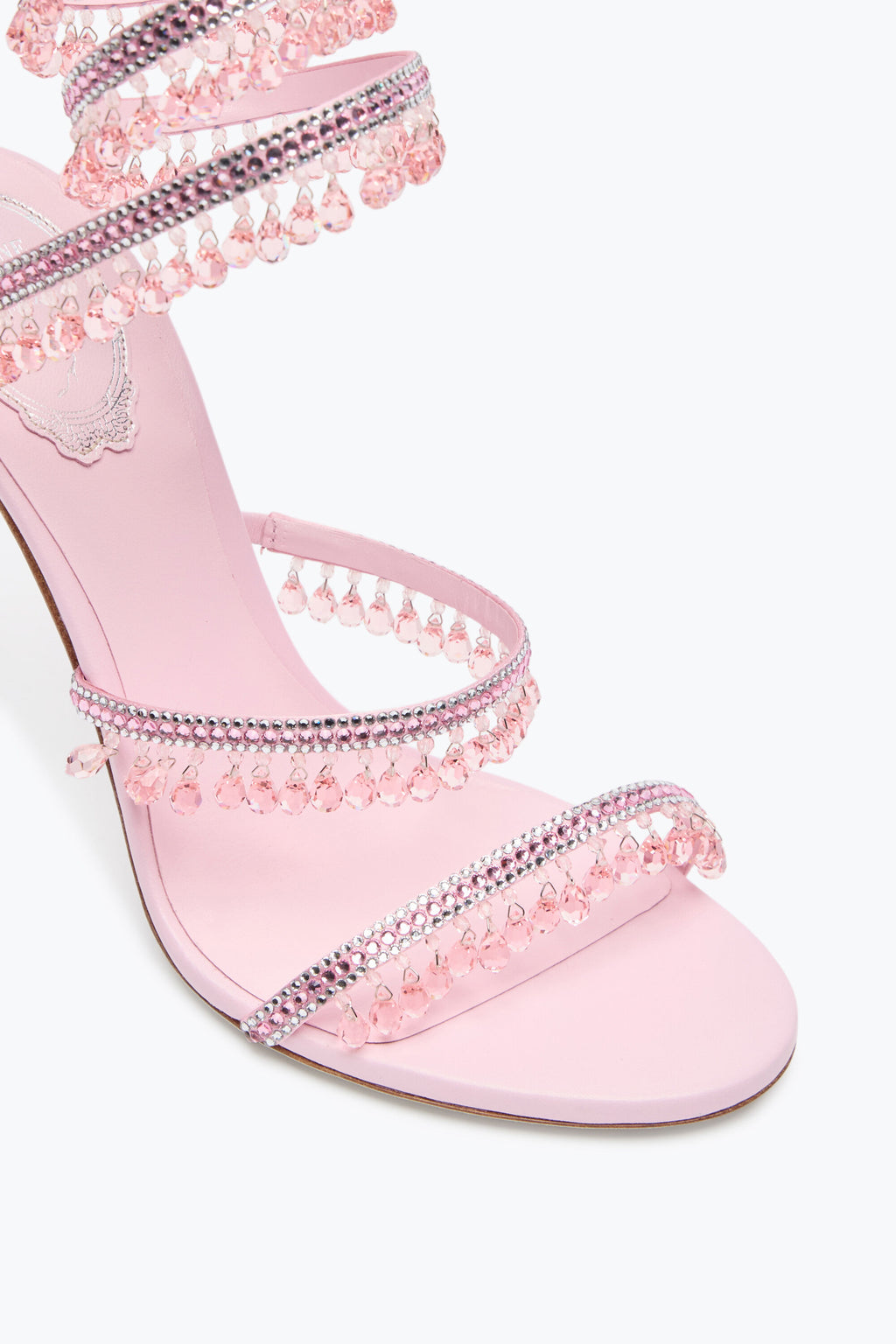 Rene Caovilla CHANDELIER CRYSTAL BEIGE SANDAL 105