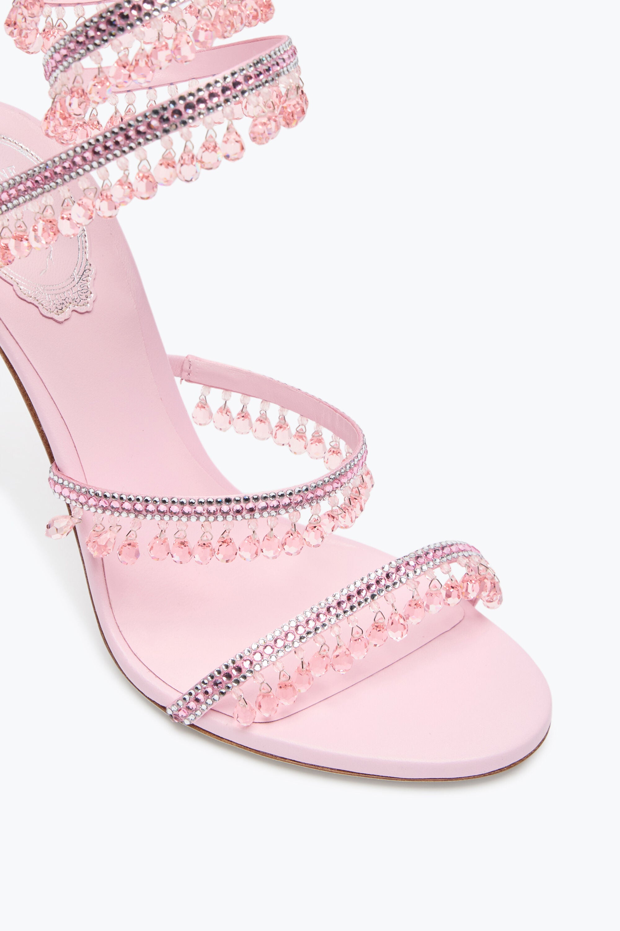 Rene Caovilla CHANDELIER CRYSTAL BEIGE SANDAL 105