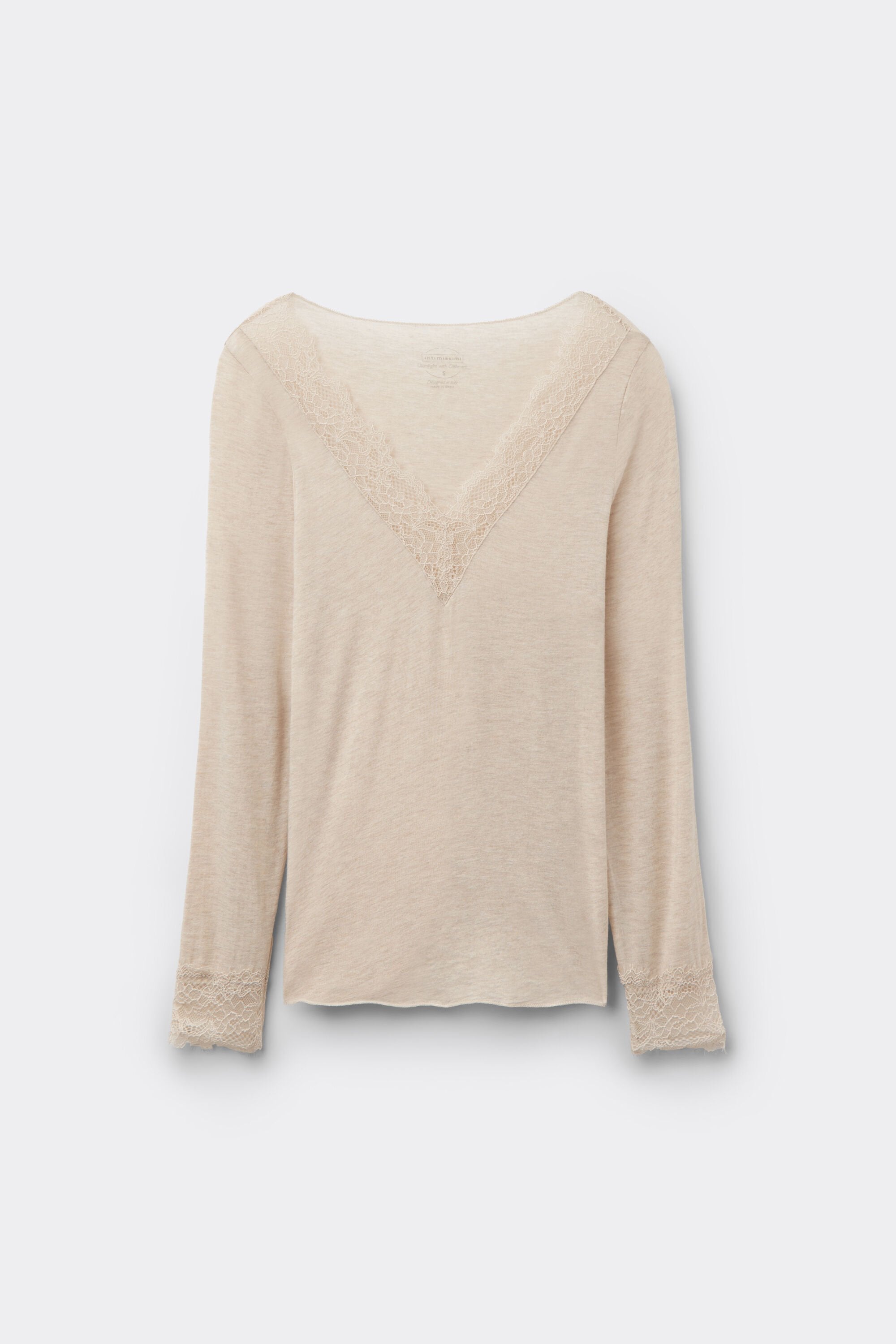 Ultralight Cashmere Lace Long Sleeve Shirt