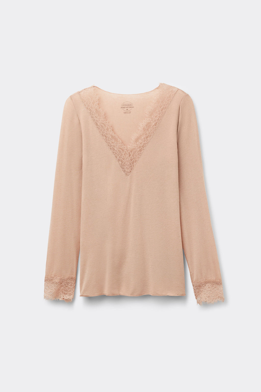 Ultralight Cashmere Lace Long Sleeve Shirt
