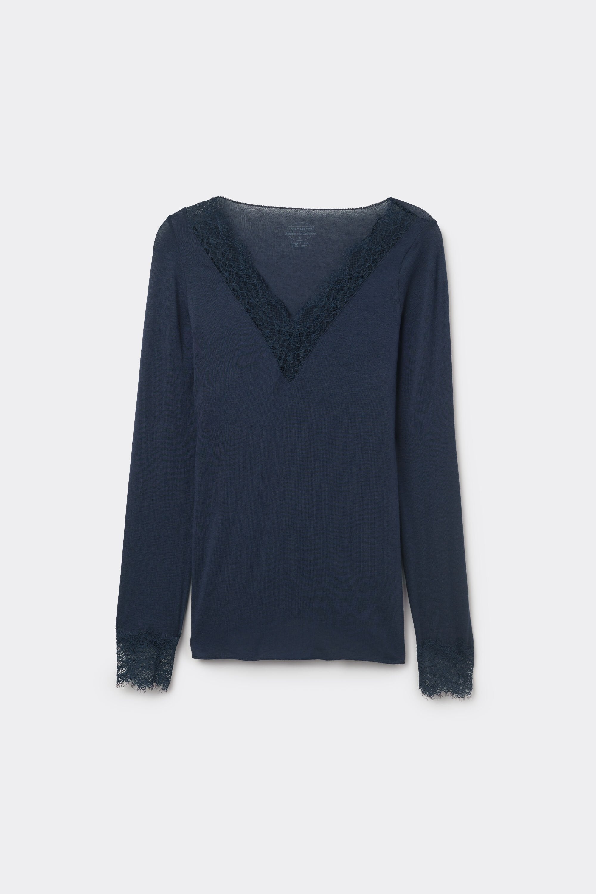 Ultralight Cashmere Lace Long Sleeve Shirt