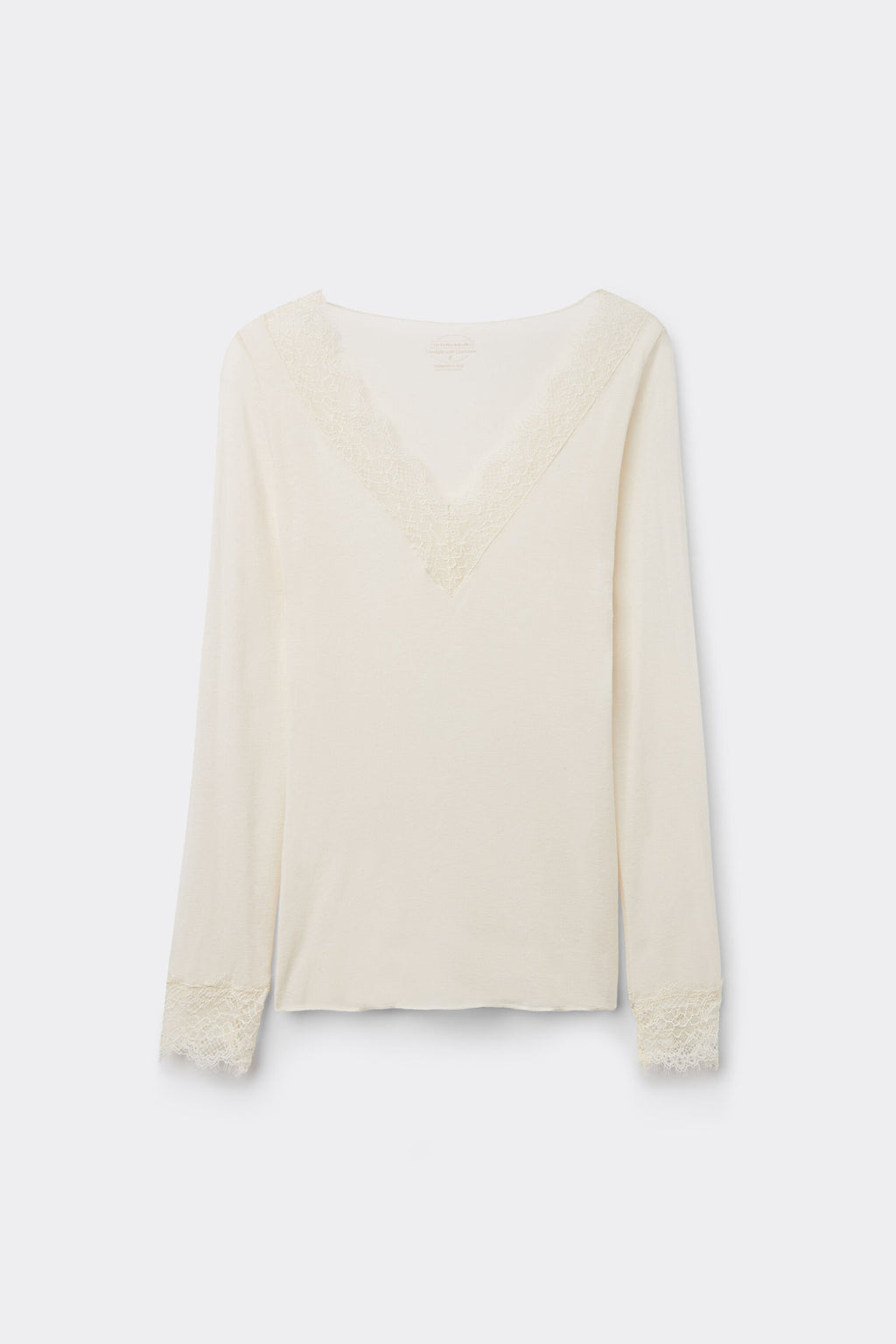 Ultralight Cashmere Lace Long Sleeve Shirt