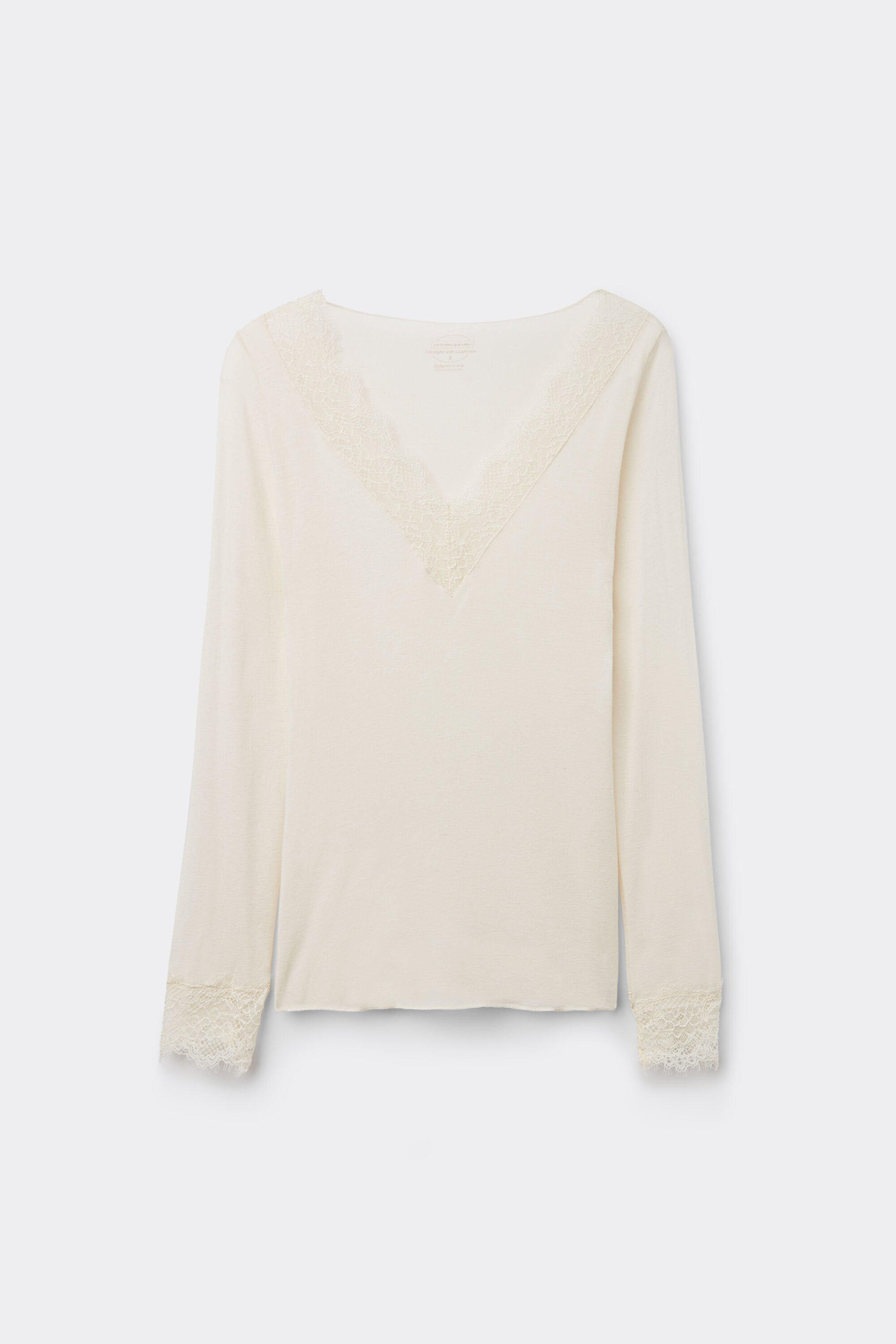 Ultralight Cashmere Lace Long Sleeve Shirt