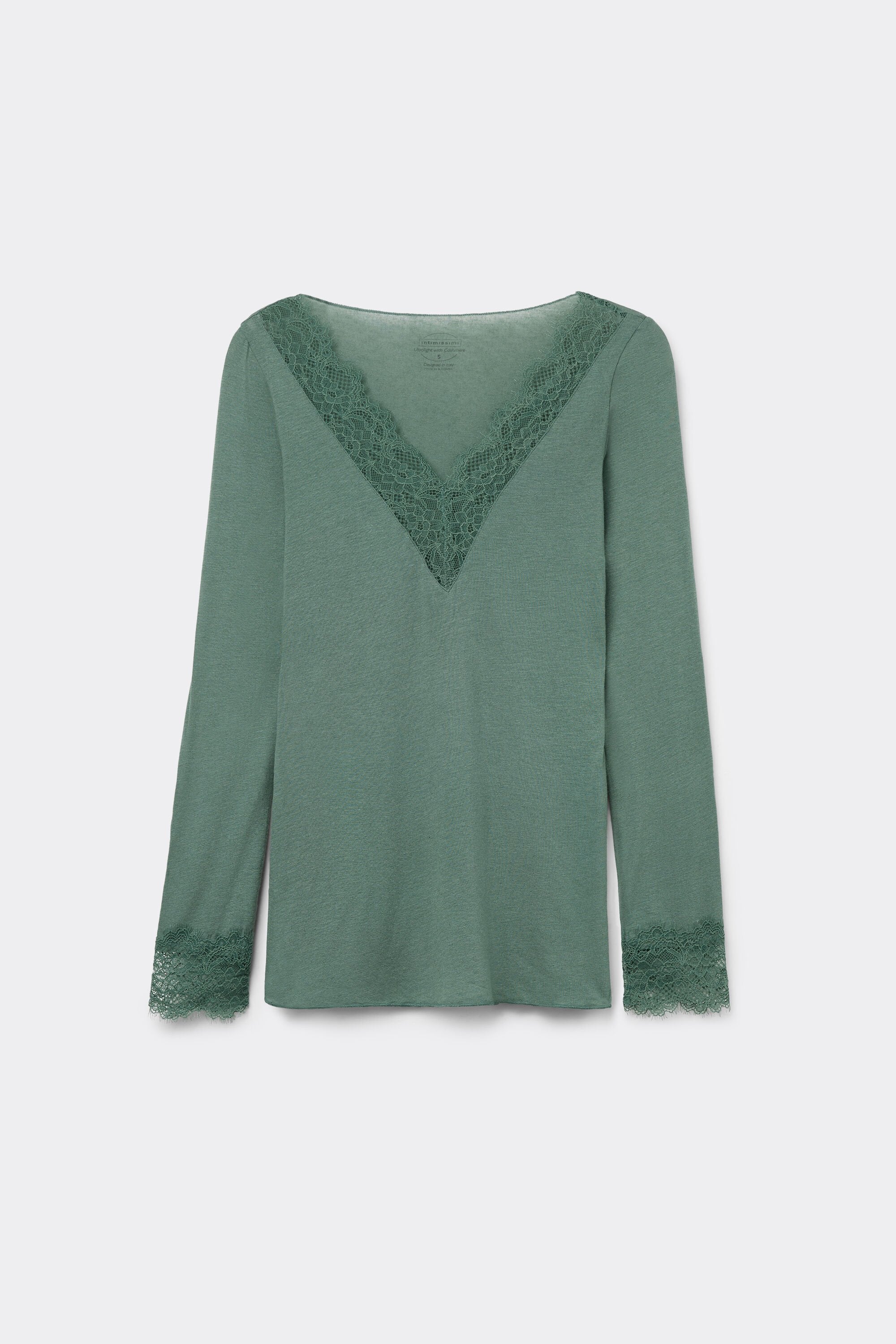 Ultralight Cashmere Lace Long Sleeve Shirt