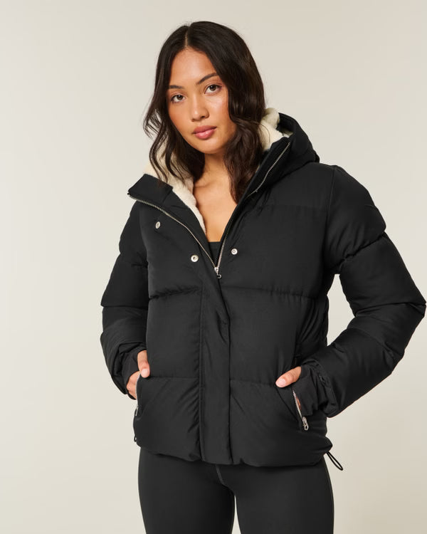 Faux Fur-Lined Puffer Jacket