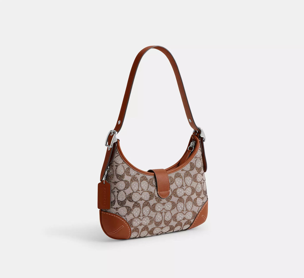 Hamptons Hobo Bag In Crystal Signature Jacquard