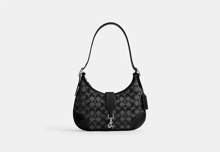 Hamptons Hobo Bag In Crystal Signature Jacquard