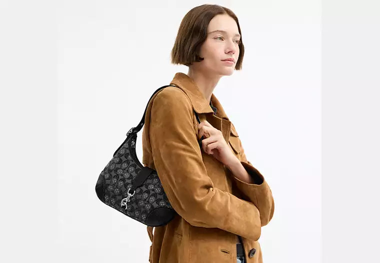 Hamptons Hobo Bag In Crystal Signature Jacquard