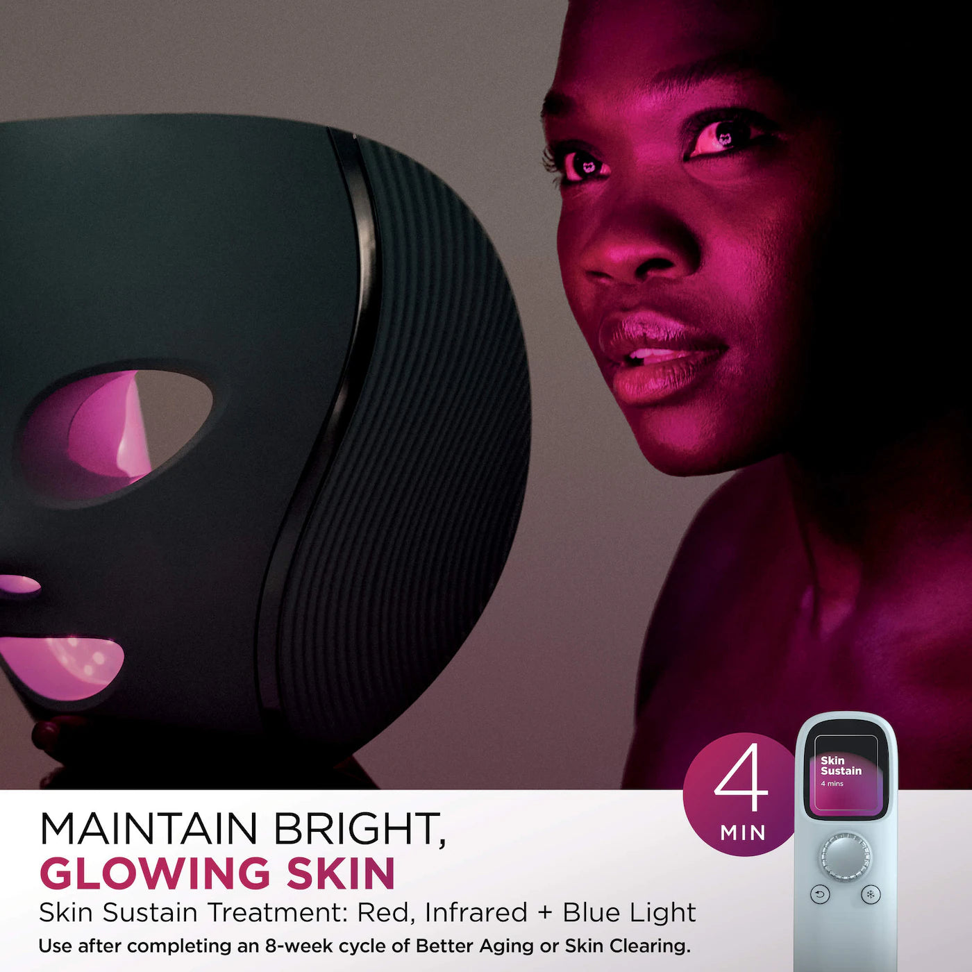 CryoGlow Cooling + LED Face Mask & Facial Glo Skin Tool